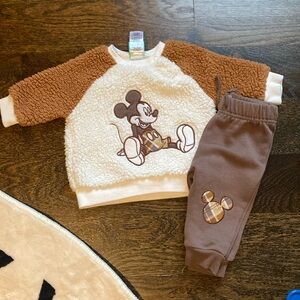 Baby boy Mickey Faux-Shearling Plaid Patch Fleece Set 0-3 month